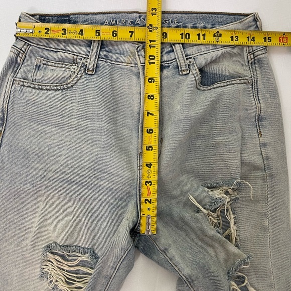 AMERICAN EAGLE OUTFITTERS Mom Jeans Distressed blue jeans 4 regular denim - Picture 5 of 9
